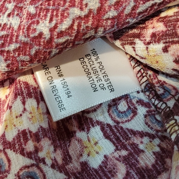 Living Doll Pink Floral Crochet Cold Shoulder Blouse Top Size 2X Bust 42 Inches - Picture 4 of 7